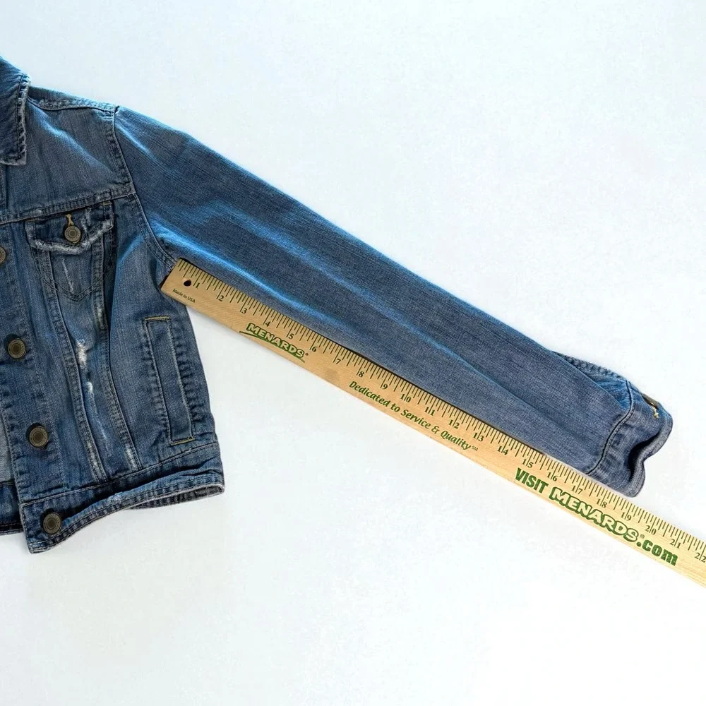 American Eagle Denim Jean Jacket Small Petite - Picture 3 of 4